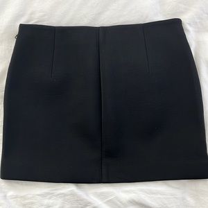 Black scuba fabric mini skirt